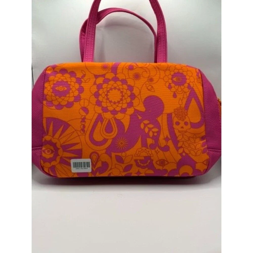 Amika Hair Care Tote Bag + 3 Orange Claw Hair Clips Set Pink Orange Floral